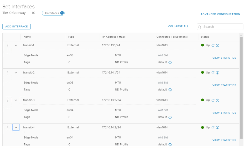four interfaces in new ens