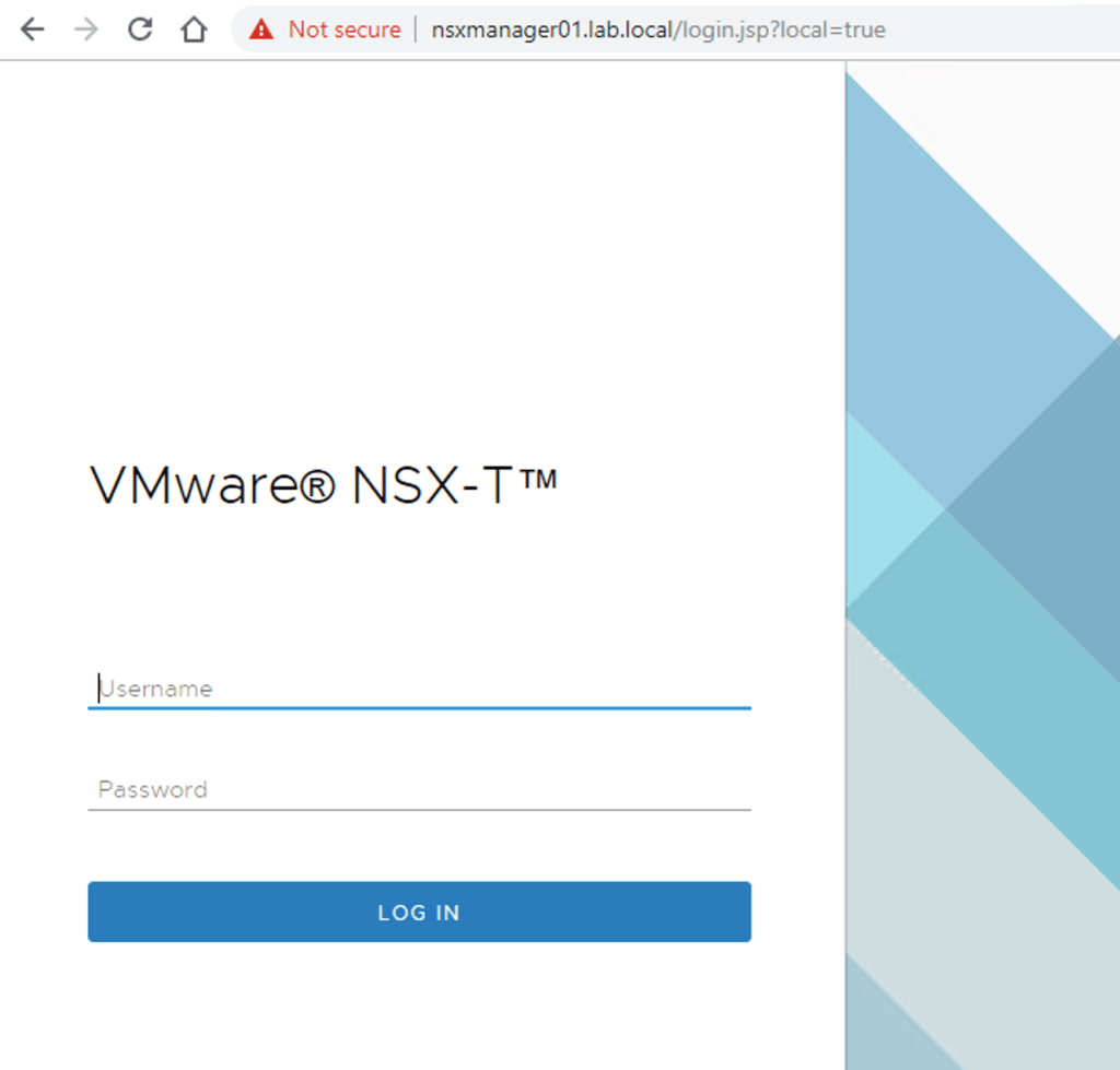 first nsx manager ui login