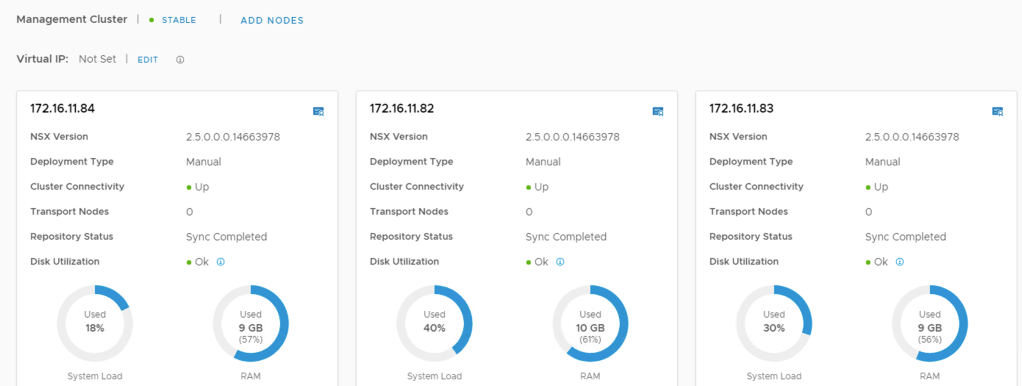 three nodes deployed