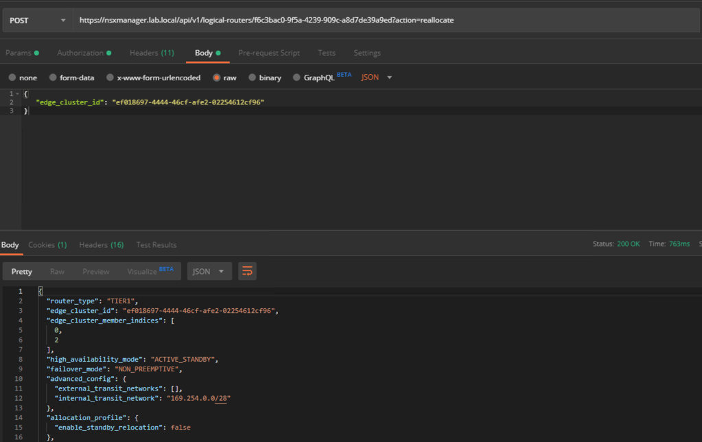 reallocate in postman