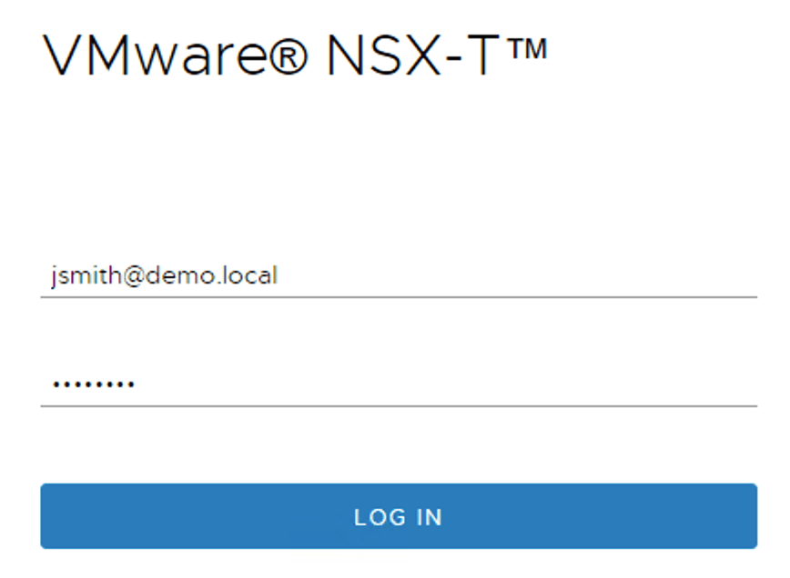 nsx manager login screen